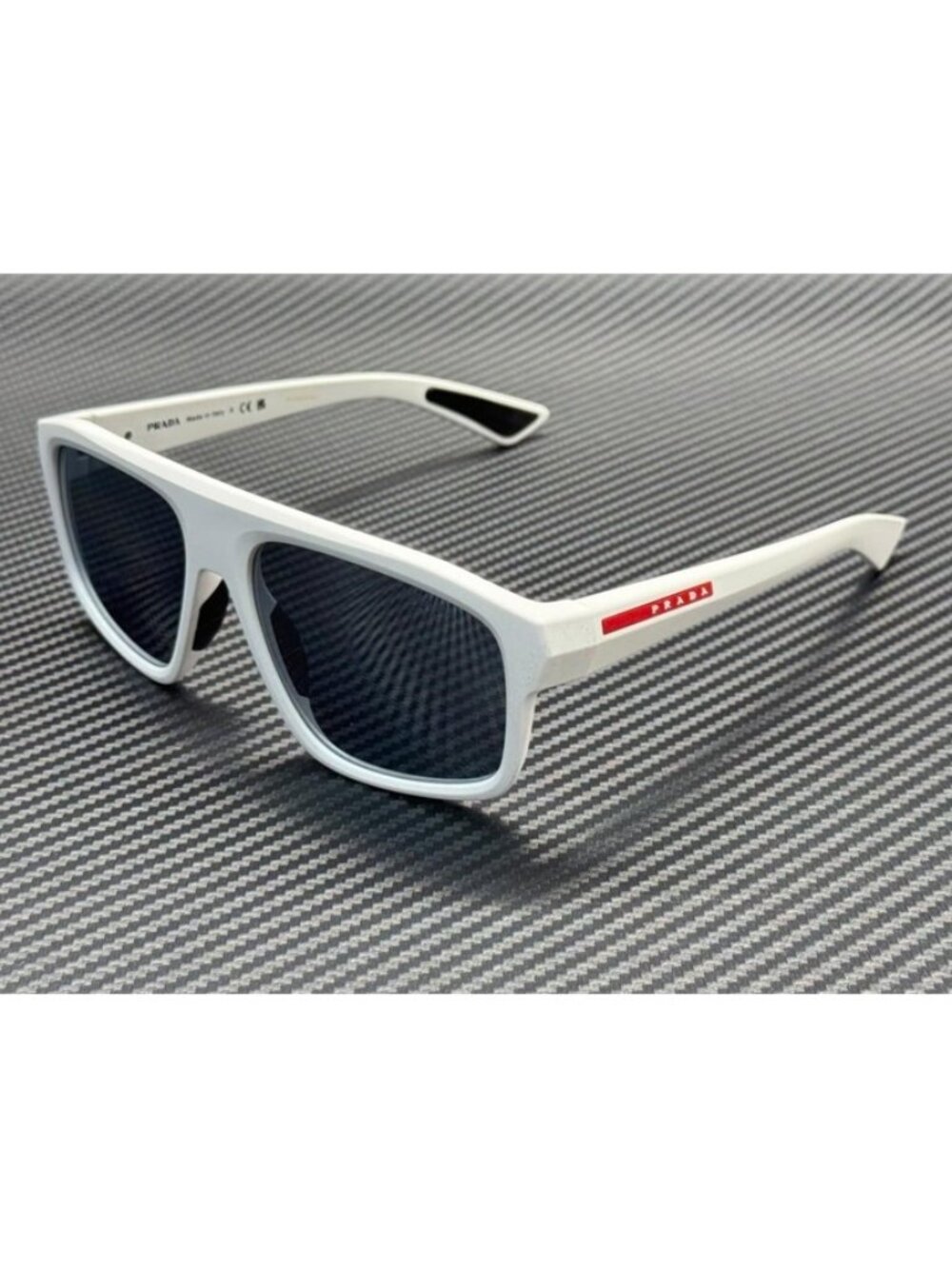 New PRADA LINEA ROSSA Men Matte White Sunglasses 59-17-145